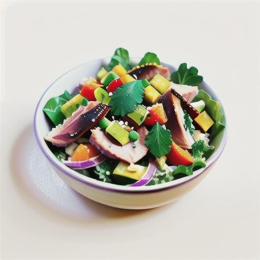 Tuna and kale rice salad with sesame soy dressing recipe