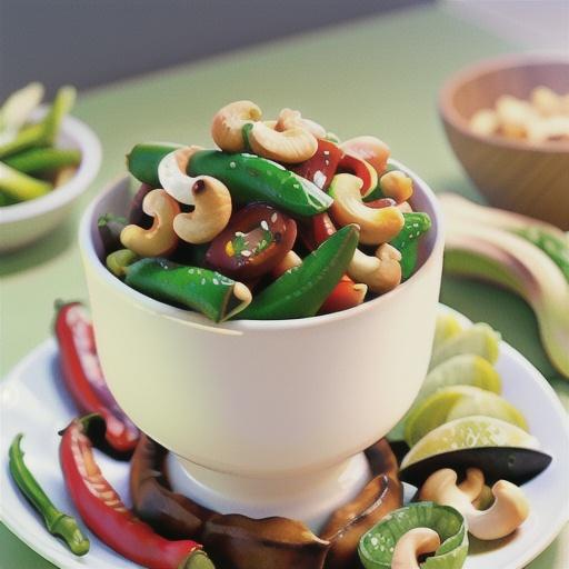 Chilli Asian greens and cashew stir-fry