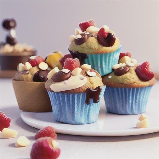 Macadamia, white chocolate and raspberry muffins