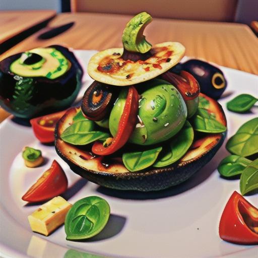 Spinach Stuffed Portobello Mushrooms with Avocado