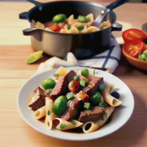 Greek-Style Beef and Pasta