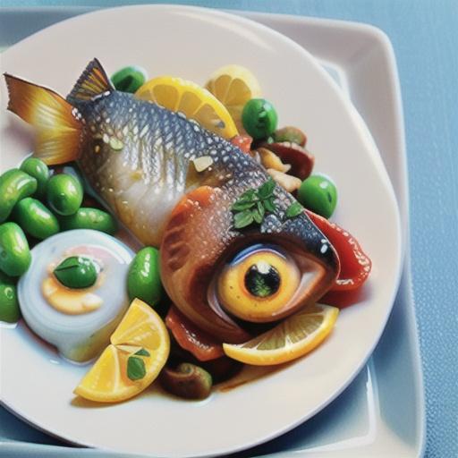 Blue-eye cod with lemon and oregano