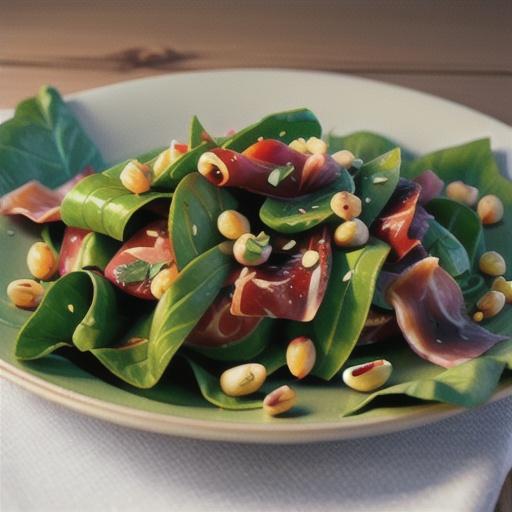 Red Swiss Chard with Pine Nuts and Prosciutto
