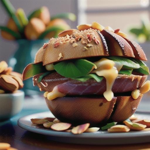 Honey and almond-crusted ham