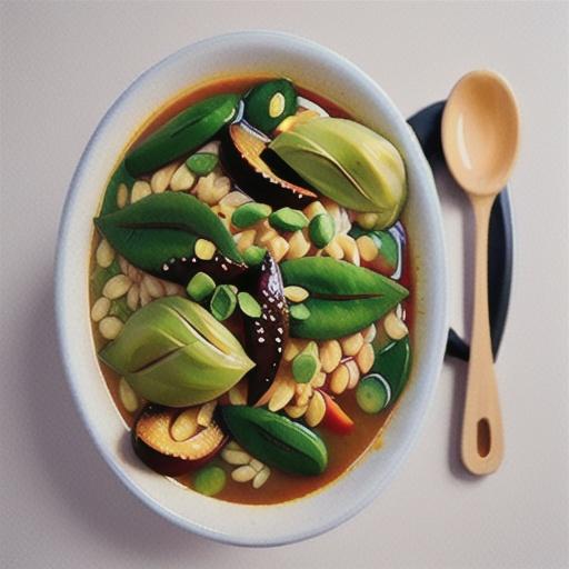 Slow-cooked barley, ginger and miso soup
