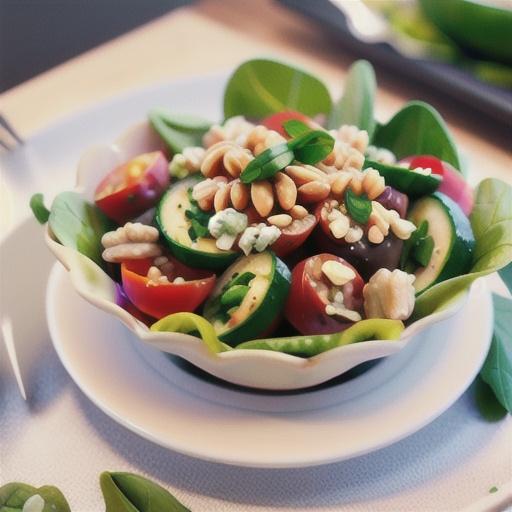Farro, gorgonzola and walnut salad