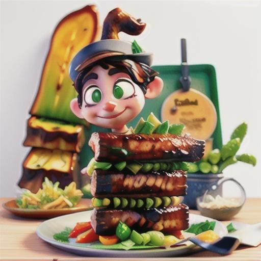 Sticky lamb ribs with crunchy salad