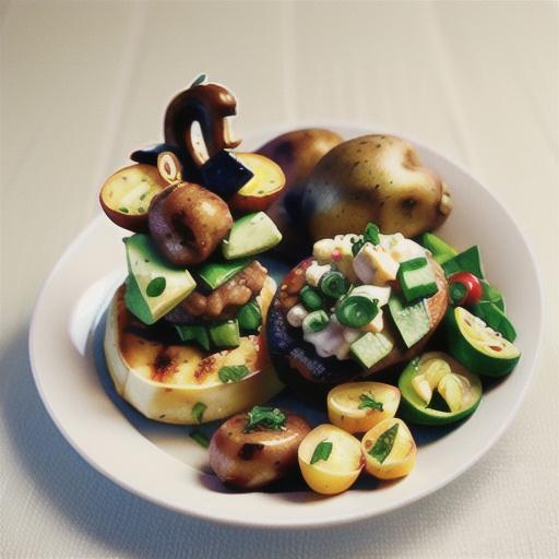 Lamb medallions with potato and avocado salad