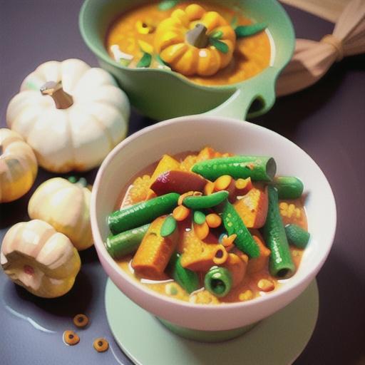 Pumpkin and red lentil curry