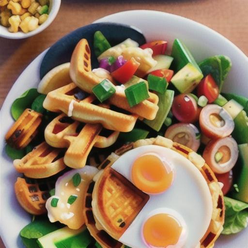 Chicken and Waffle Breakfast Salad