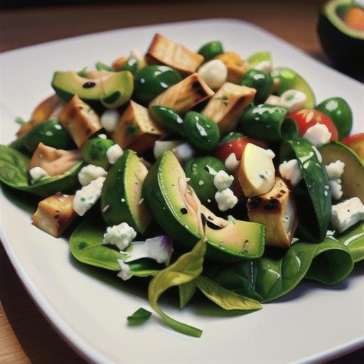 Spinach Salad with Chicken, Avocado, and Goat Cheese