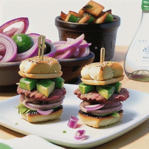 Moroccan lamb sliders with feta and pickled red onion