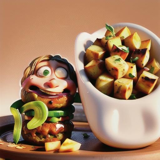 Lamb burgers & patatas bravas