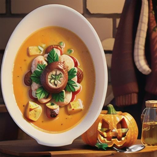Spicy roasted pumpkin soup