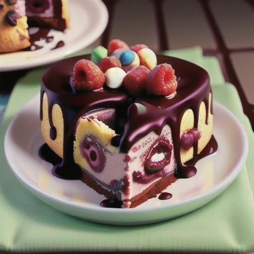 Chocolate and raspberry pudding cake