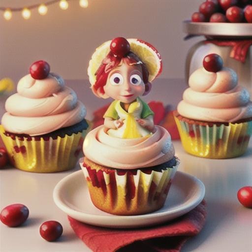 Cranberry Cupcakes with Lemon Icing