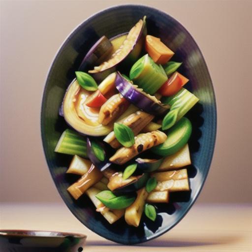 Stir Fried Japanese Eggplant With Ginger and Miso