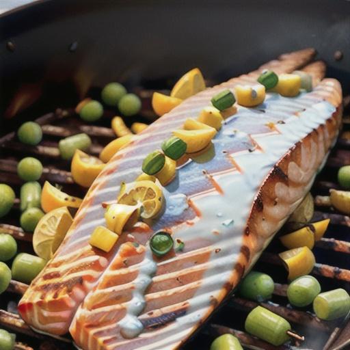 Grilled Whole Salmon with Preserved Lemon Relish