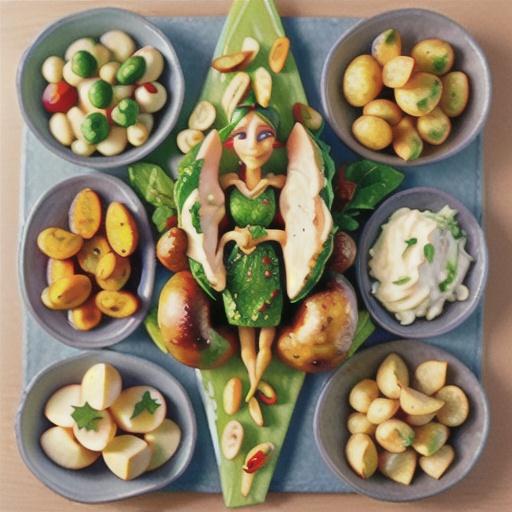 Smoked chicken and potato salad board recipe