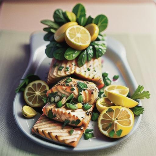 Lemon and herb crusted salmon with buttered greens recipe