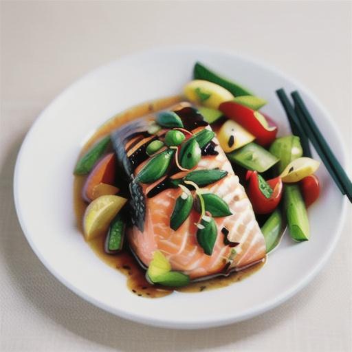 Oven-steamed soy salmon