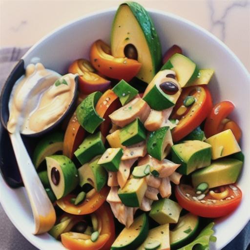 Quick chicken, avocado and tahini salad recipe