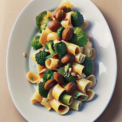 Brown butter broccoli, pine nut and basil pasta