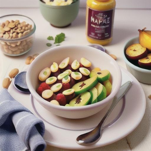 Goodness breakfast with maple pears