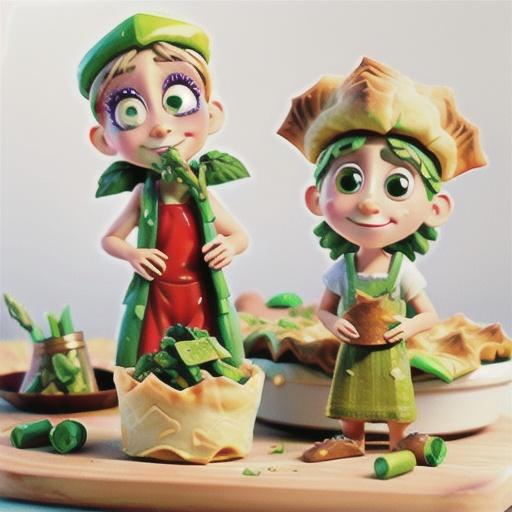 Asparagus and ham filo pie with salsa verde