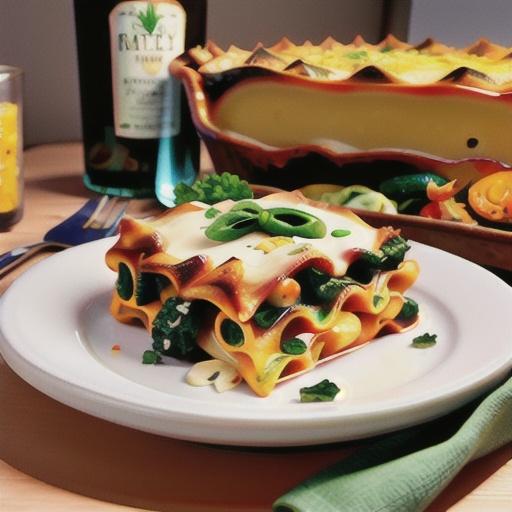 Roasted Vegetable and Kale Lasagna