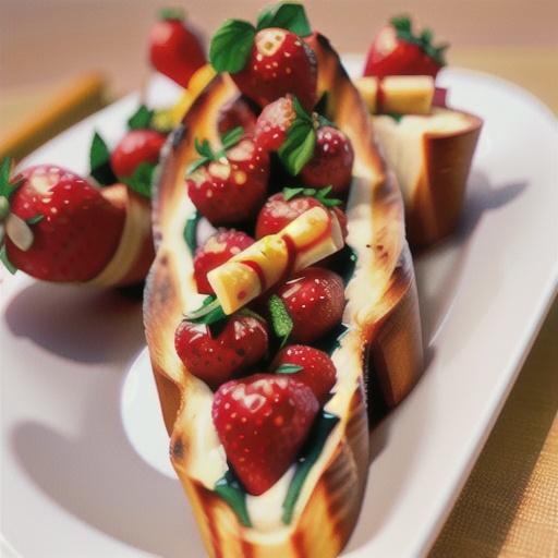 Grilled Strawberry-Tomato Bruschetta