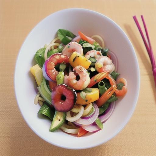 Ruby grapefruit & prawn noodle salad