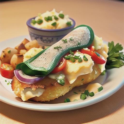 Chicken kiev with mashed potato