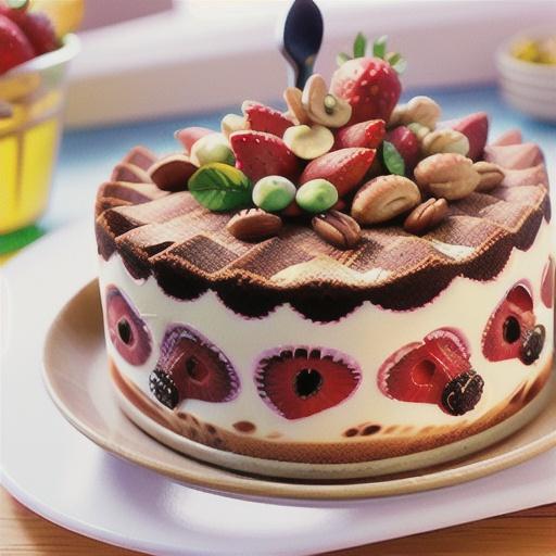 Hazelnut and strawberry tiramisu