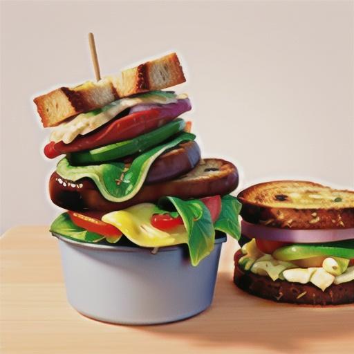 Beef sausage, tomato and cheese sandwich