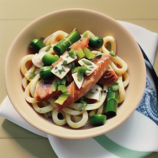 Smoked salmon, leek and lemon thyme pasta