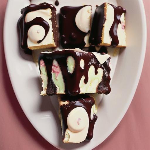 Marbled chocolate cheesecake slice