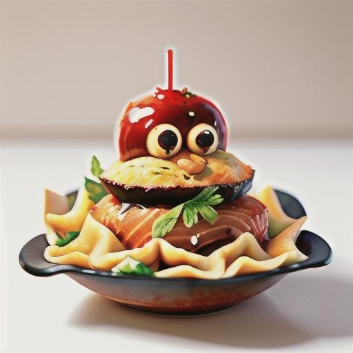 Salmon-mousse ravioli