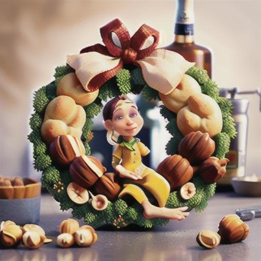 Saffron & hazelnut wreath