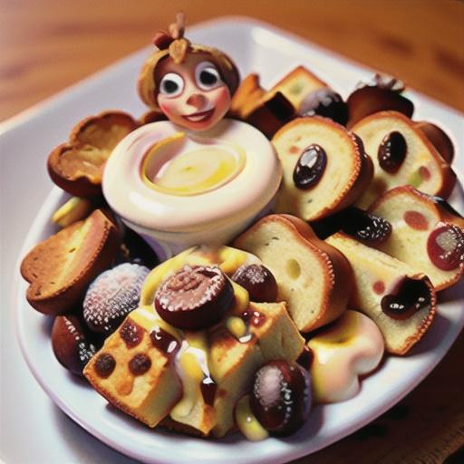 Rum Raisin Bread Pudding with Warm Vanilla Sauce