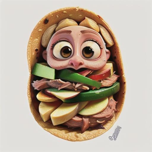 Pulled pork and apple sauce tortilla