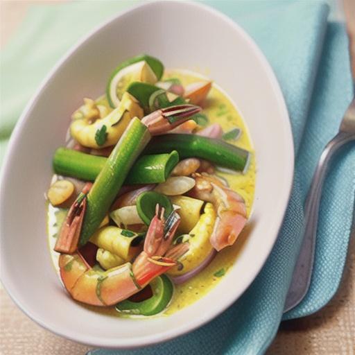 Thai green curry prawns
