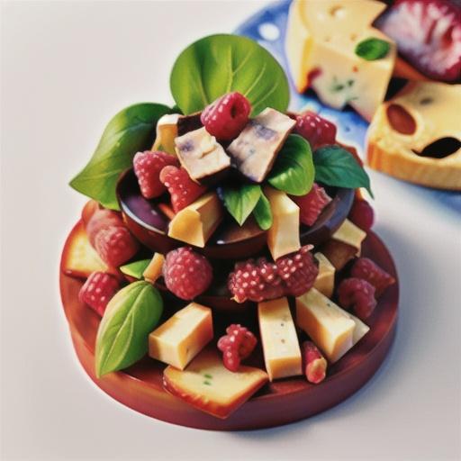 Brie with raspberries