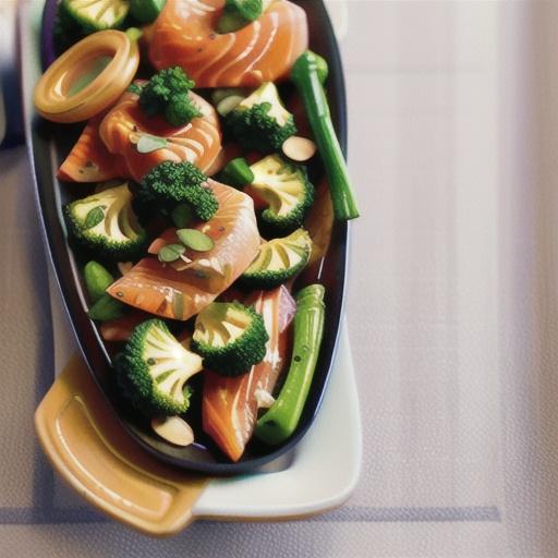 Smoked salmon, broccoli & almond pilaf