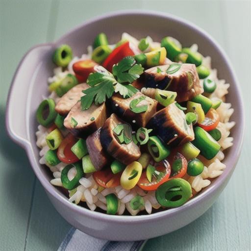 Mexican green rice with lamb