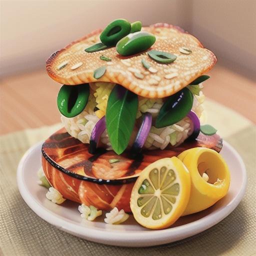 Tandoori salmon rice cakes