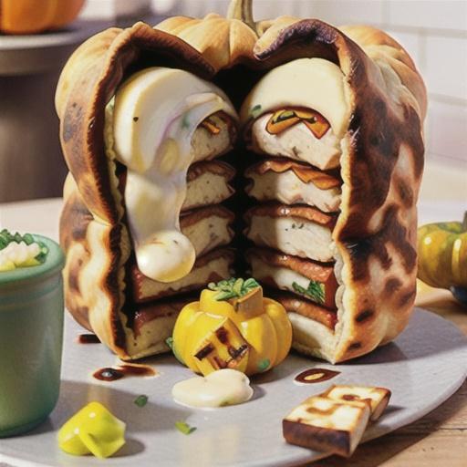 Lamb, pumpkin and haloumi gozleme