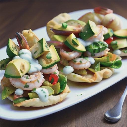 Shrimp and Avocado Tzatziki Pockets