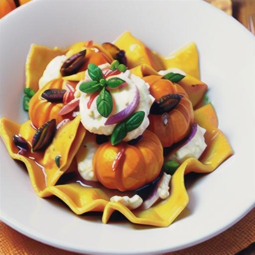 Roast pumpkin and ricotta ravioli