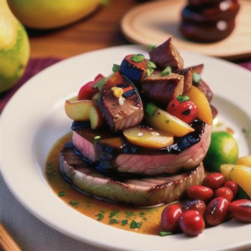 Beef Tenderloin with Pear-Cranberry Chutney